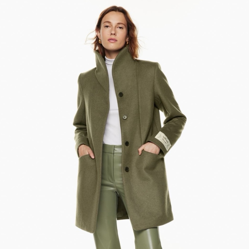 Aritzia - Wilfred - Cocoon Coat in Olivegreen in XS